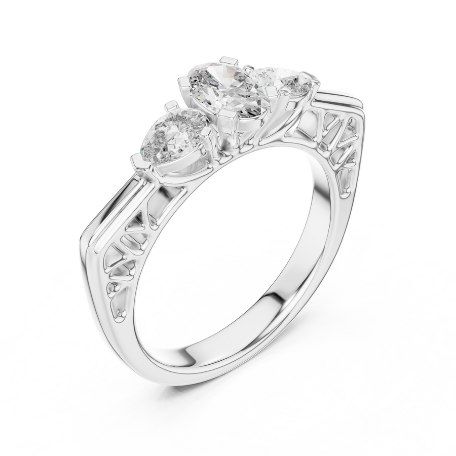 Anneliese 6 mm Oval & Pear Diamond Ring