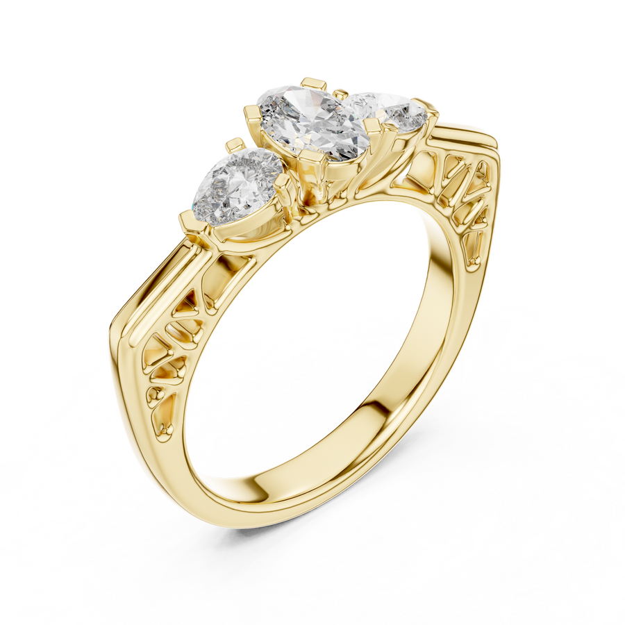 Anneliese 6 mm Oval & Pear Diamond Ring