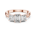 Aureline 6.00 × 4.00 mm Emerald & 3.75 mm Princess Diamond Ring