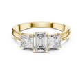 Aureline 6.00 × 4.00 mm Emerald & 3.75 mm Princess Diamond Ring