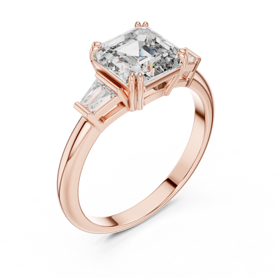 Isavelle 7 mm Emerald-Cut Diamond Ring