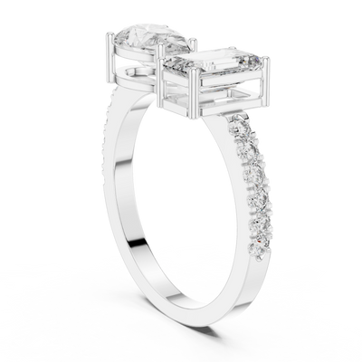 Mirevane Emerald & Pear Diamond Ring