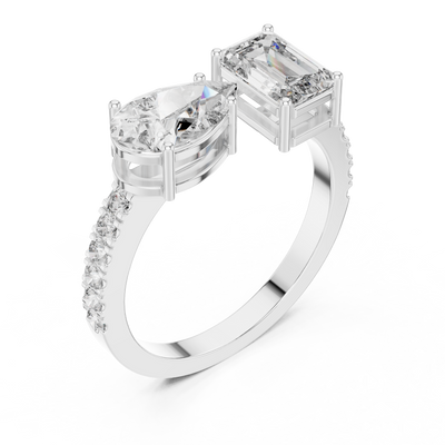 Mirevane Emerald & Pear Diamond Ring