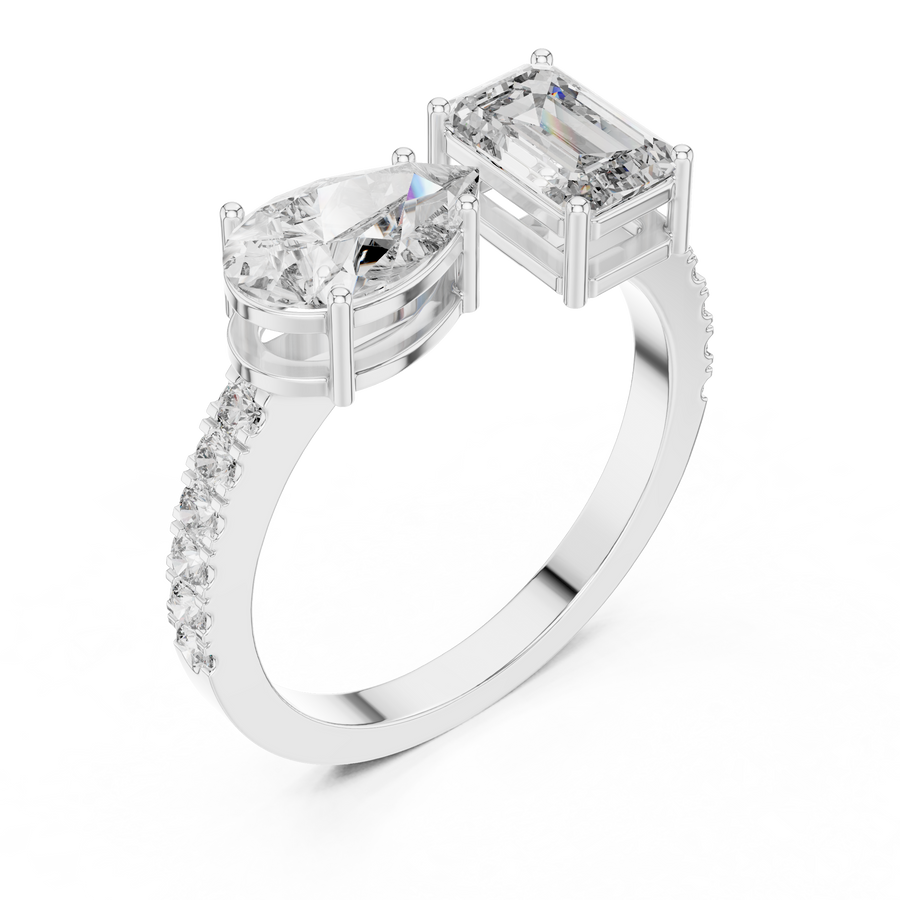 Mirevane Emerald & Pear Diamond Ring