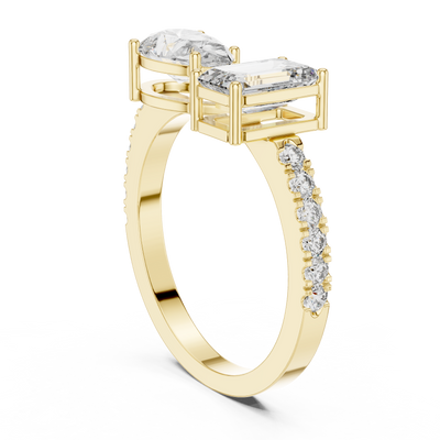 Mirevane Emerald & Pear Diamond Ring