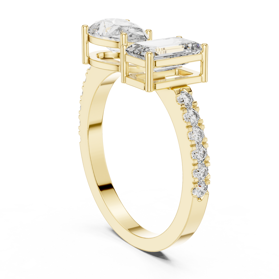 Mirevane Emerald & Pear Diamond Ring