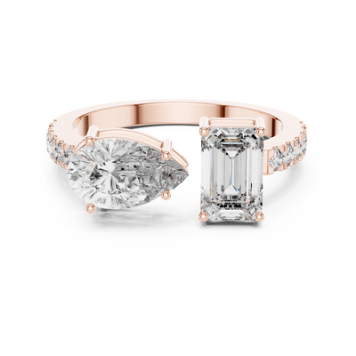 Mirevane Emerald & Pear Diamond Ring