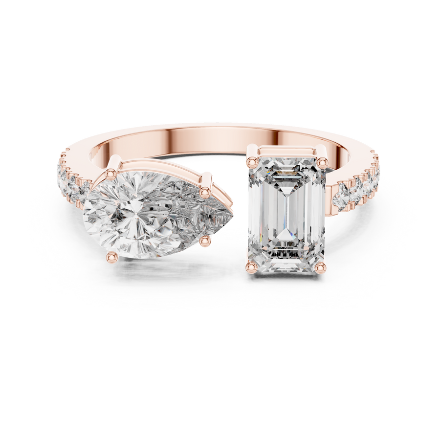 Mirevane Emerald & Pear Diamond Ring