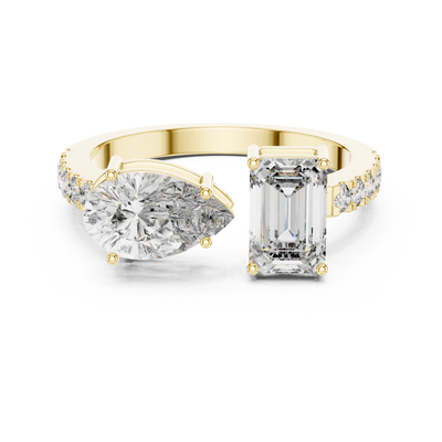 Mirevane Emerald & Pear Diamond Ring