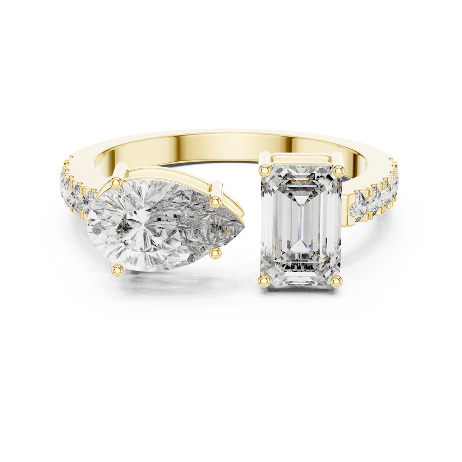 Mirevane Emerald & Pear Diamond Ring
