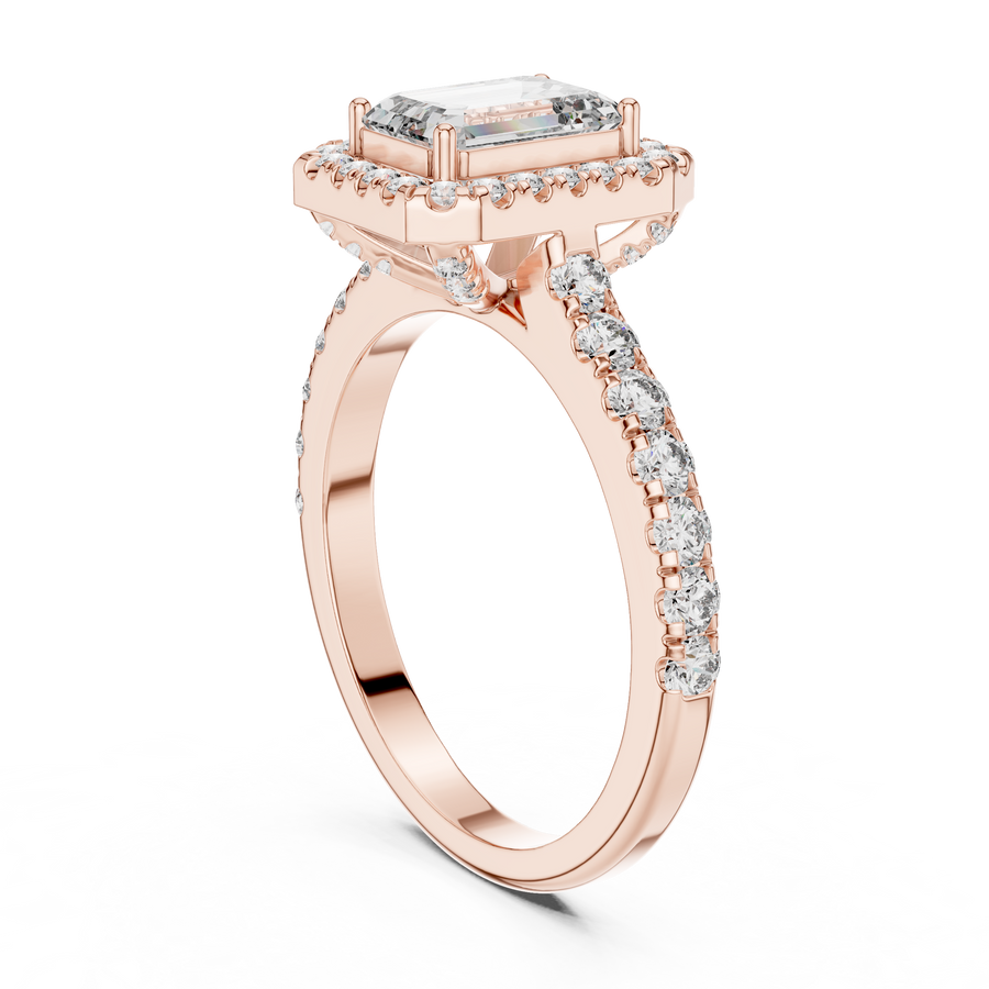 Valeriane 7 × 5 mm Emerald-Cut Diamond Ring