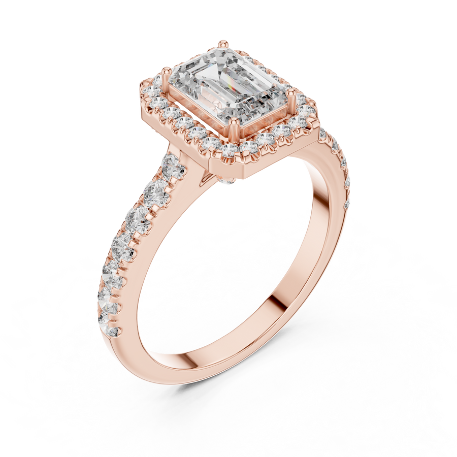 Valeriane 7 × 5 mm Emerald-Cut Diamond Ring