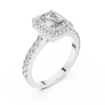 Valeriane 7 × 5 mm Emerald-Cut Diamond Ring