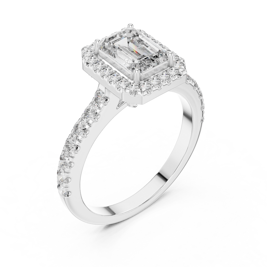 Valeriane 7 × 5 mm Emerald-Cut Diamond Ring