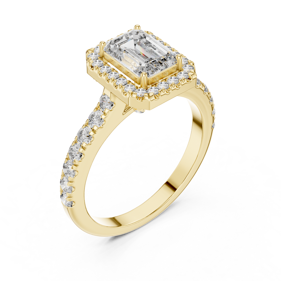 Valeriane 7 × 5 mm Emerald-Cut Diamond Ring