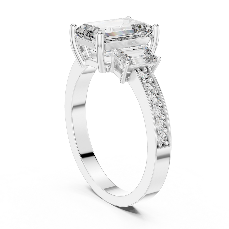 Caledria Emerald-Cut Diamond Ring