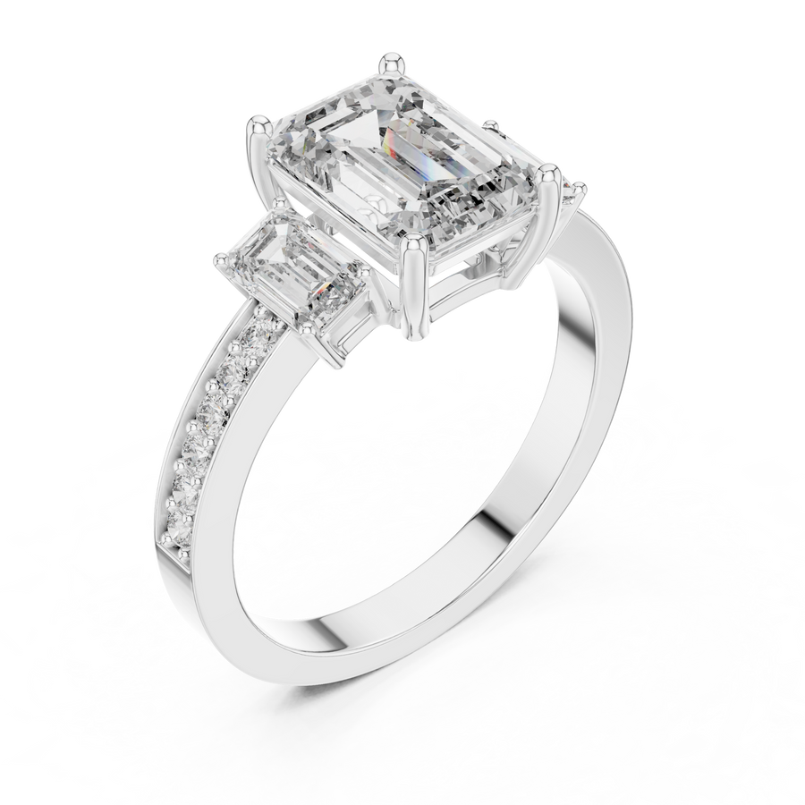 Caledria Emerald-Cut Diamond Ring