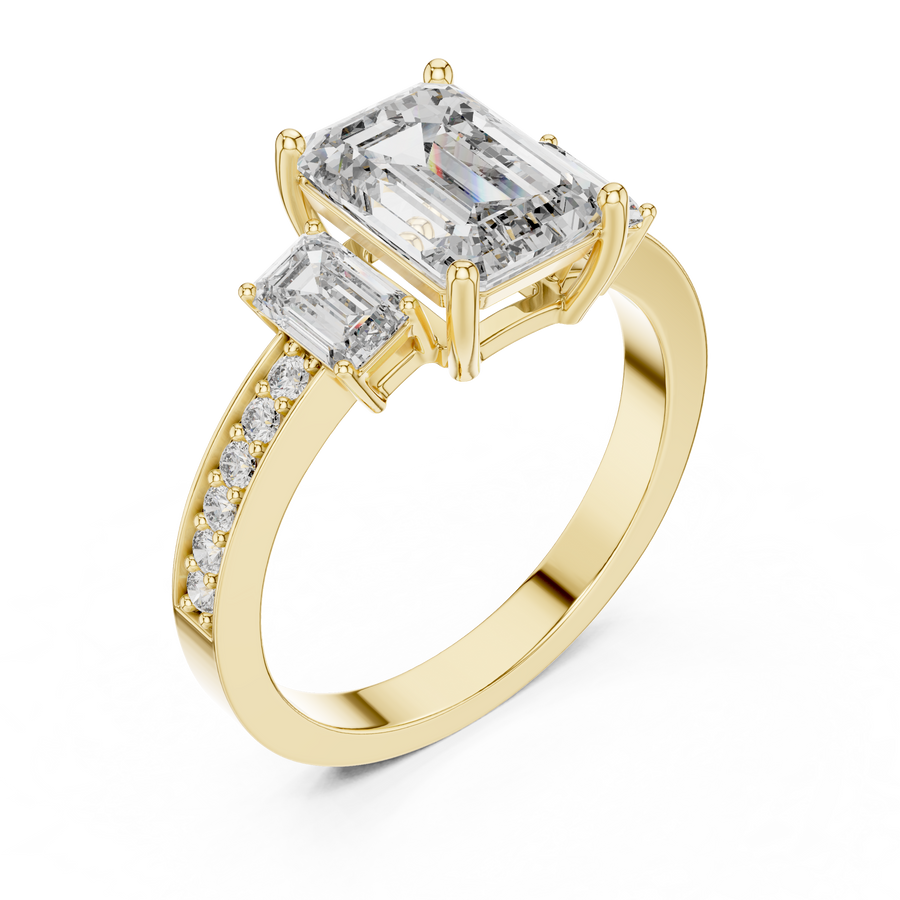 Caledria Emerald-Cut Diamond Ring