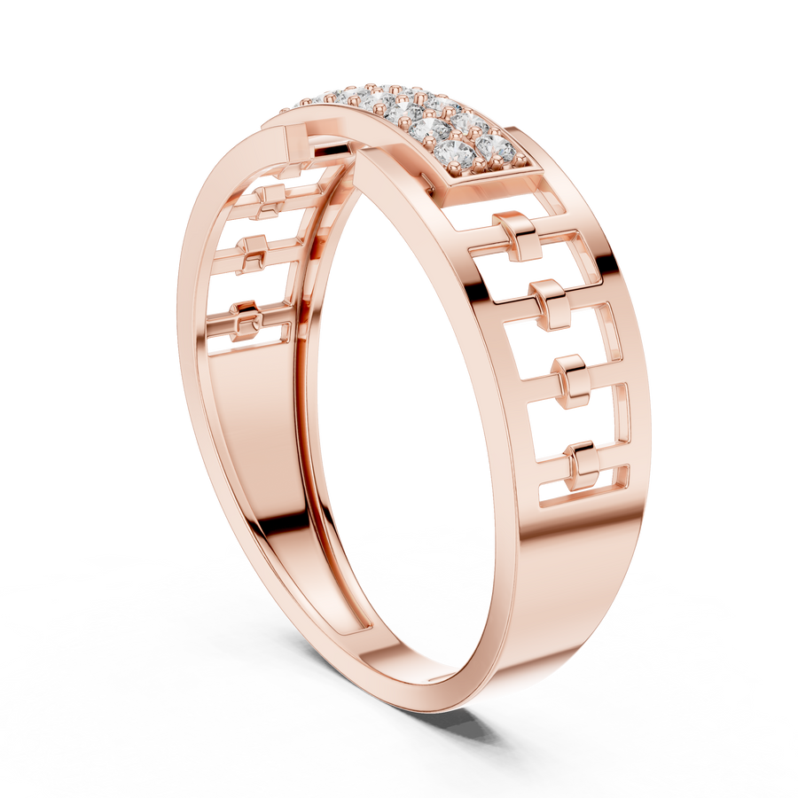 Virellia Linear Pavé Diamond Ring