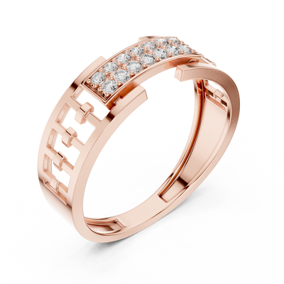 Virellia Linear Pavé Diamond Ring