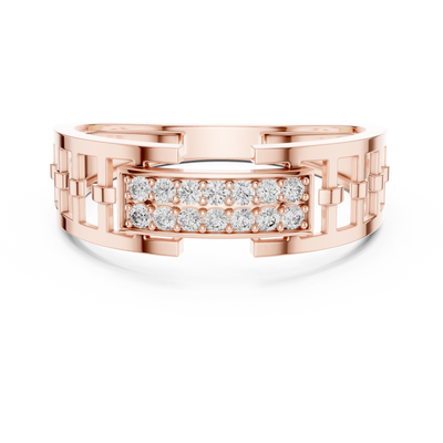 Virellia Linear Pavé Diamond Ring