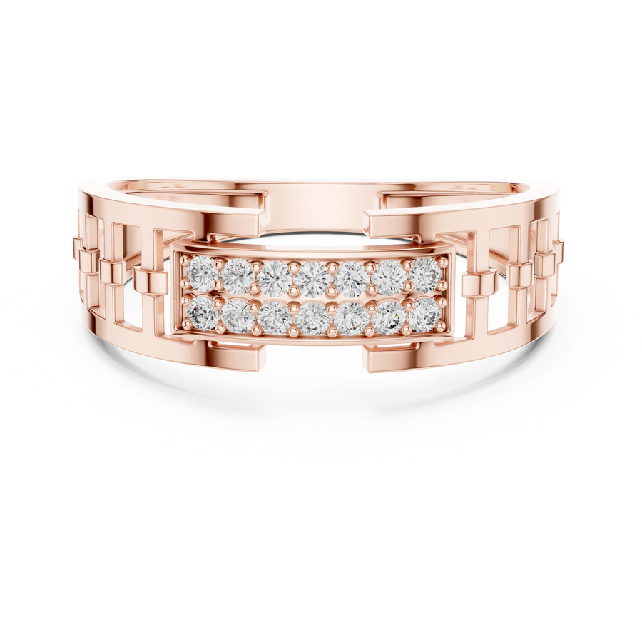 Virellia Linear Pavé Diamond Ring