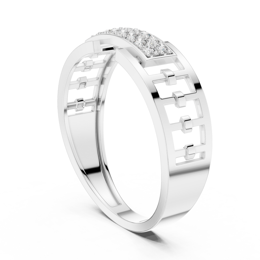 Virellia Linear Pavé Diamond Ring