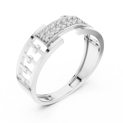 Virellia Linear Pavé Diamond Ring