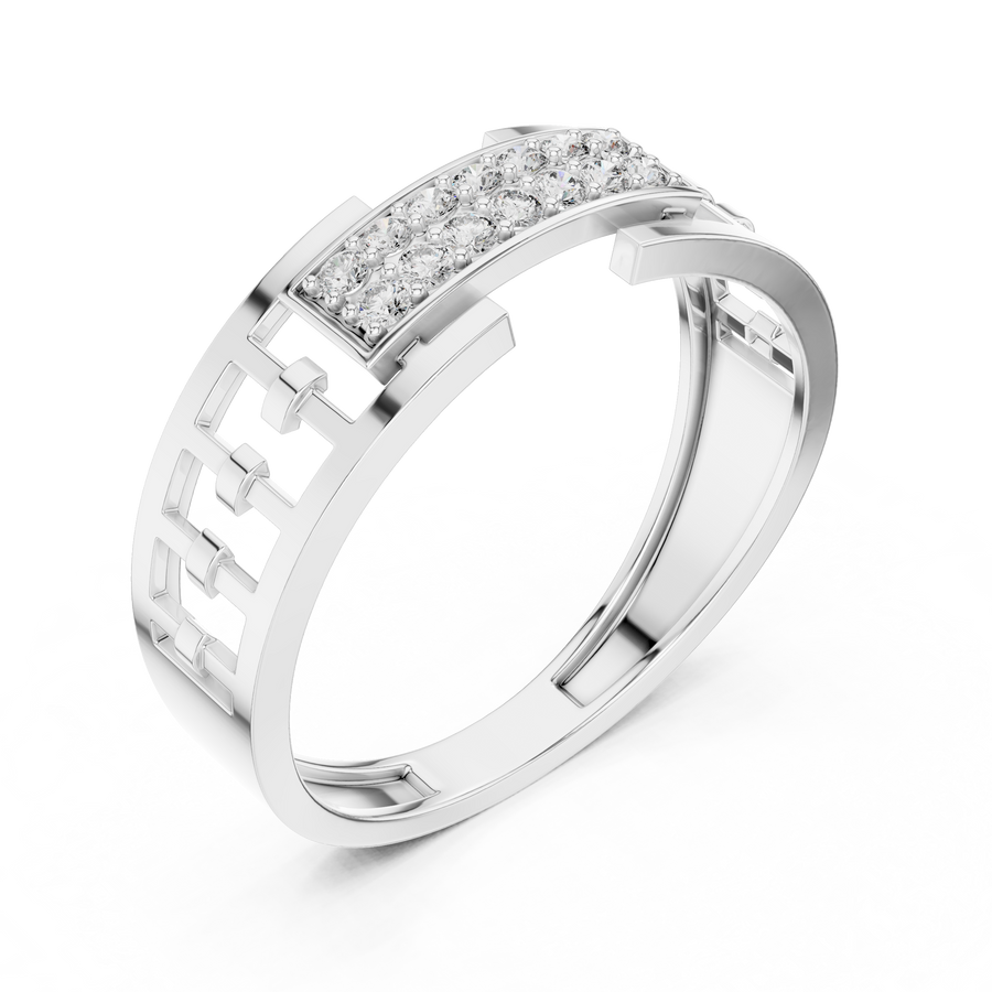 Virellia Linear Pavé Diamond Ring