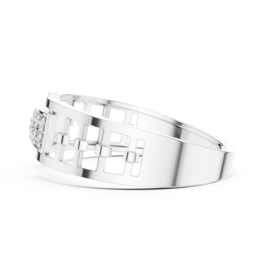 Virellia Linear Pavé Diamond Ring