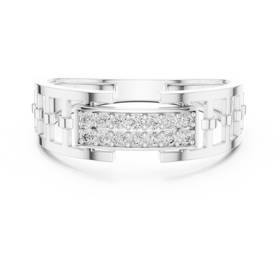 Virellia Linear Pavé Diamond Ring