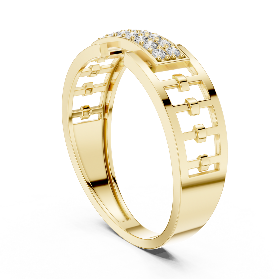 Virellia Linear Pavé Diamond Ring