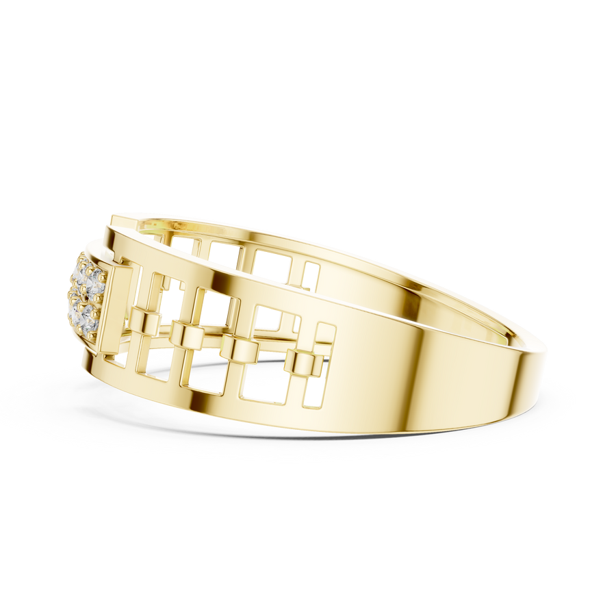 Virellia Linear Pavé Diamond Ring