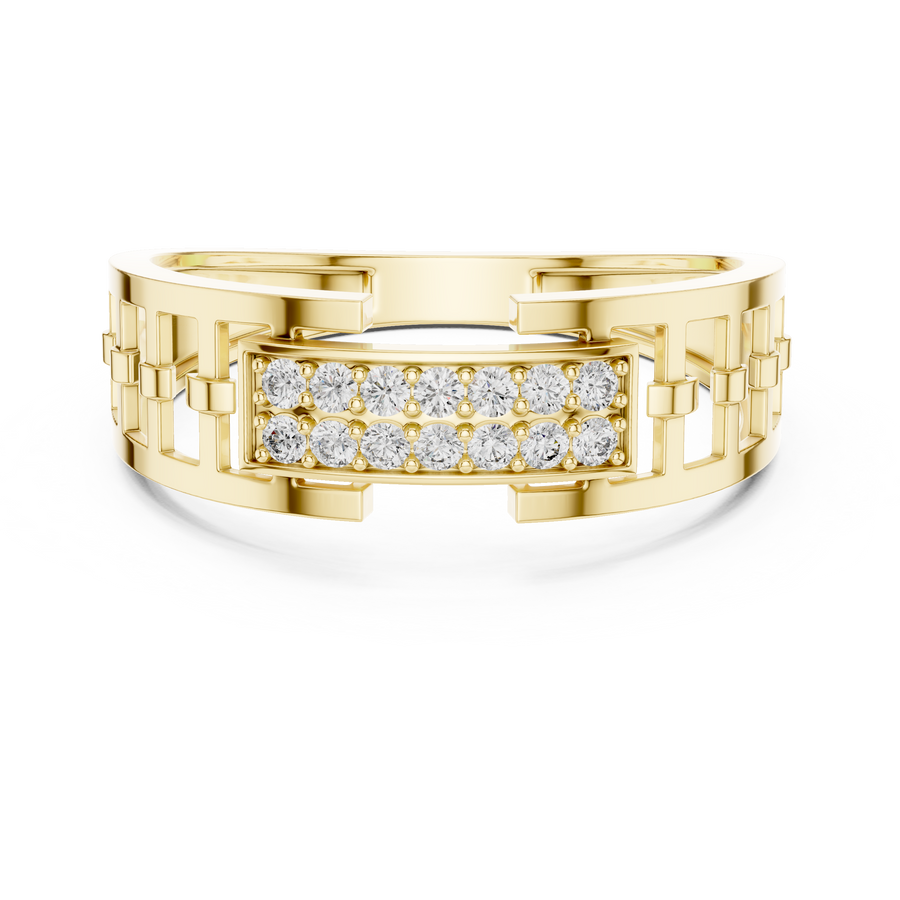 Virellia Linear Pavé Diamond Ring