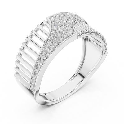 Aurevienne Sweeping Pavé Diamond Ring