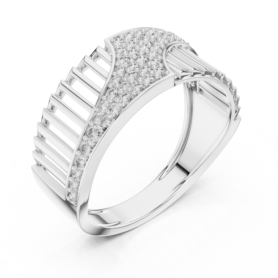 Aurevienne Sweeping Pavé Diamond Ring