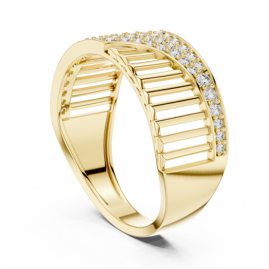 Aurevienne Sweeping Pavé Diamond Ring