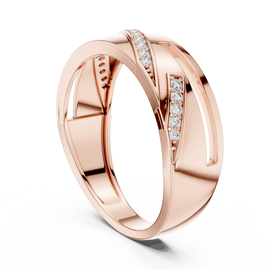Elvarienne Diagonal Pavé Diamond Ring