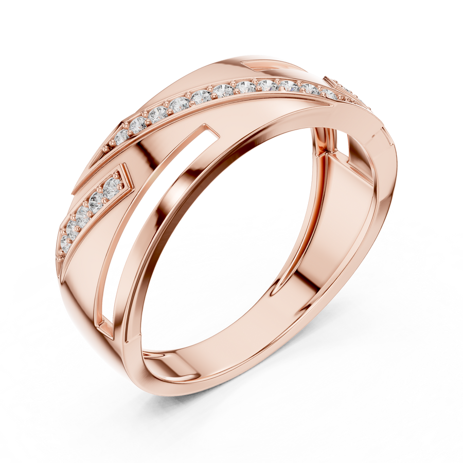 Elvarienne Diagonal Pavé Diamond Ring