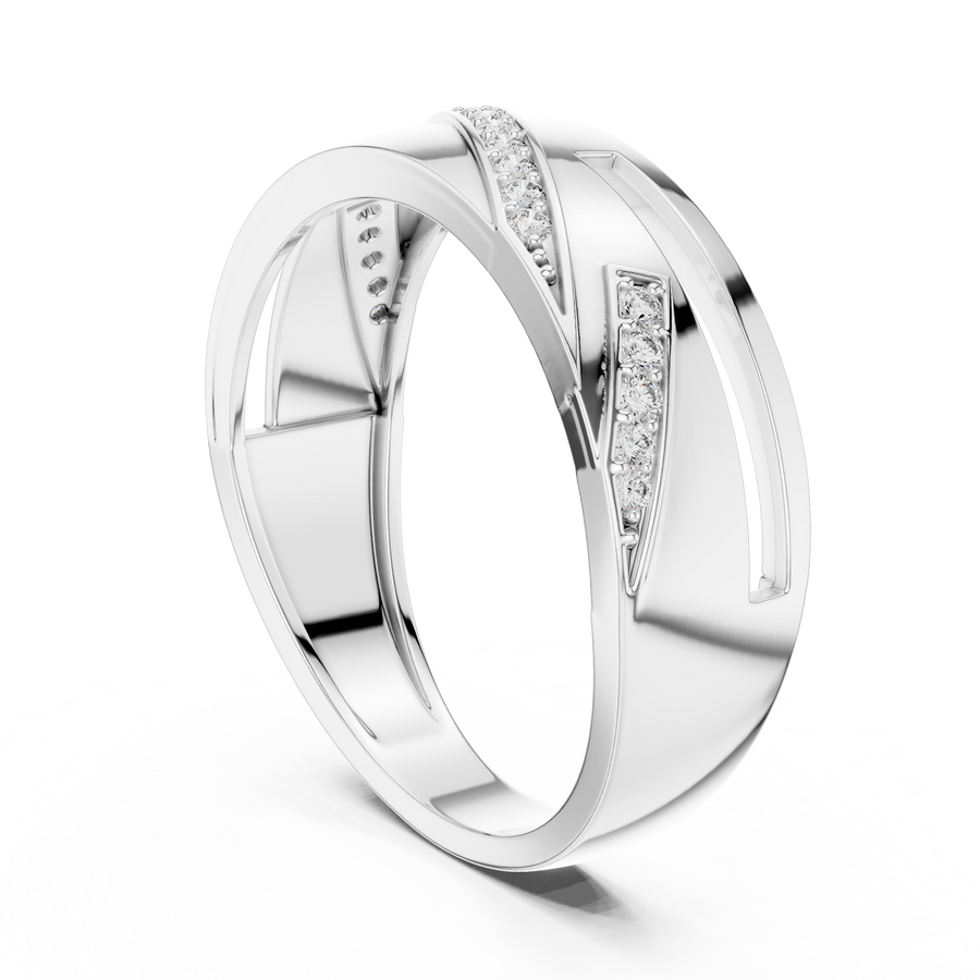 Elvarienne Diagonal Pavé Diamond Ring