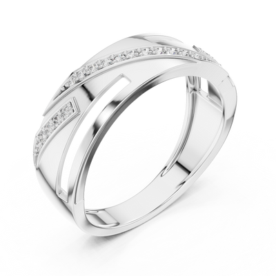 Elvarienne Diagonal Pavé Diamond Ring