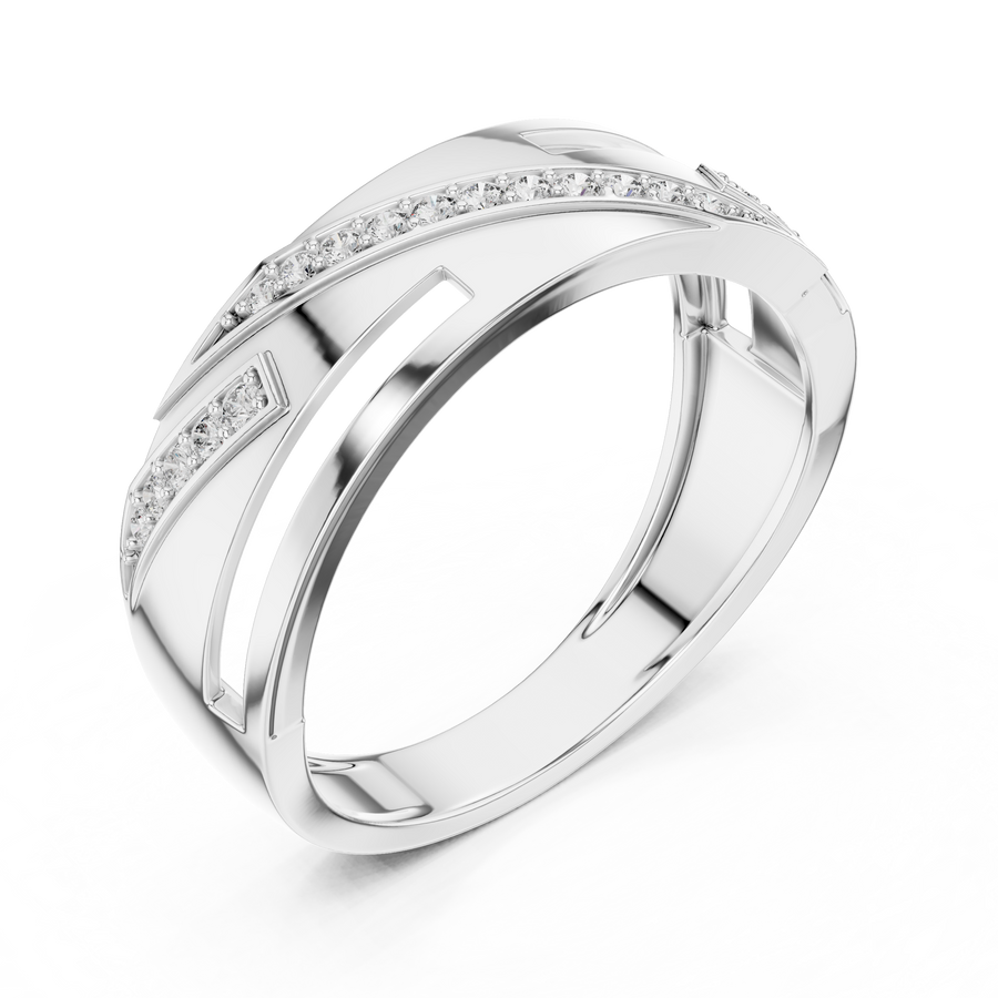 Elvarienne Diagonal Pavé Diamond Ring