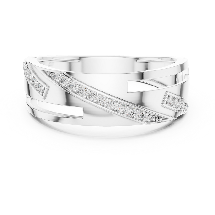 Elvarienne Diagonal Pavé Diamond Ring