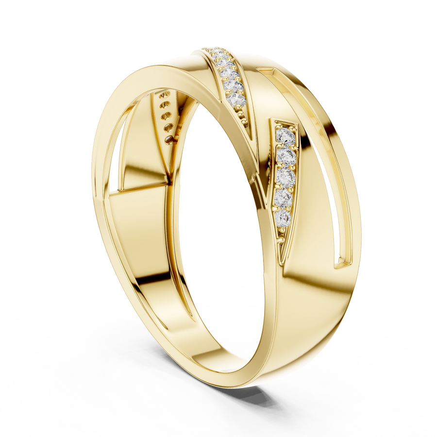 Elvarienne Diagonal Pavé Diamond Ring