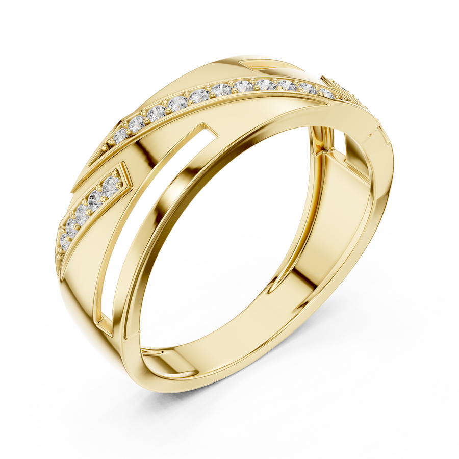 Elvarienne Diagonal Pavé Diamond Ring