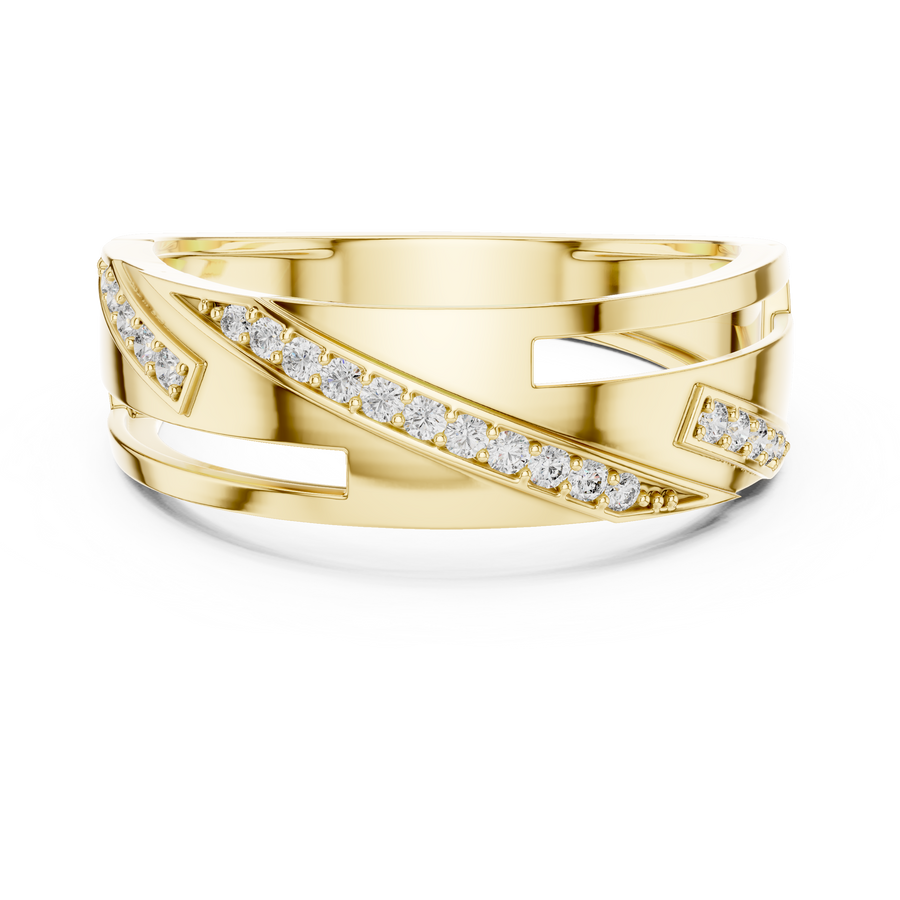 Elvarienne Diagonal Pavé Diamond Ring