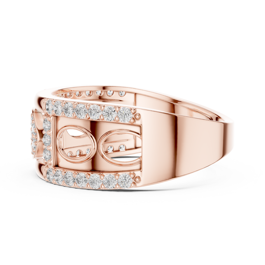 Aurevienne Diagonal Pavé  Diamond Ring