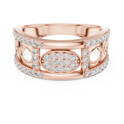 Aurevienne Diagonal Pavé  Diamond Ring