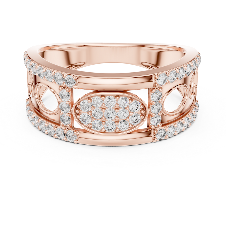 Aurevienne Diagonal Pavé  Diamond Ring