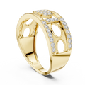 Aurevienne Diagonal Pavé  Diamond Ring